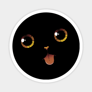 Cute Black Cat Minimalist Tongue by Tobe Fonseca Magnet